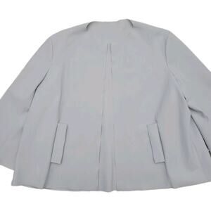 Maria Pinto collarless open-front cape jacket Raw Edge XL